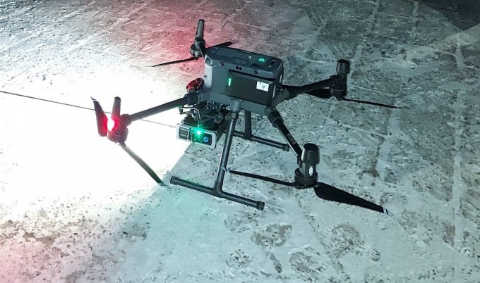 Dron ponownie bada jakość dymu z lęborskich kominów