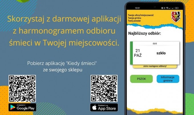 Zachęcamy do pobierania darmowej aplikacji mobilnej "Kiedy śmieci"